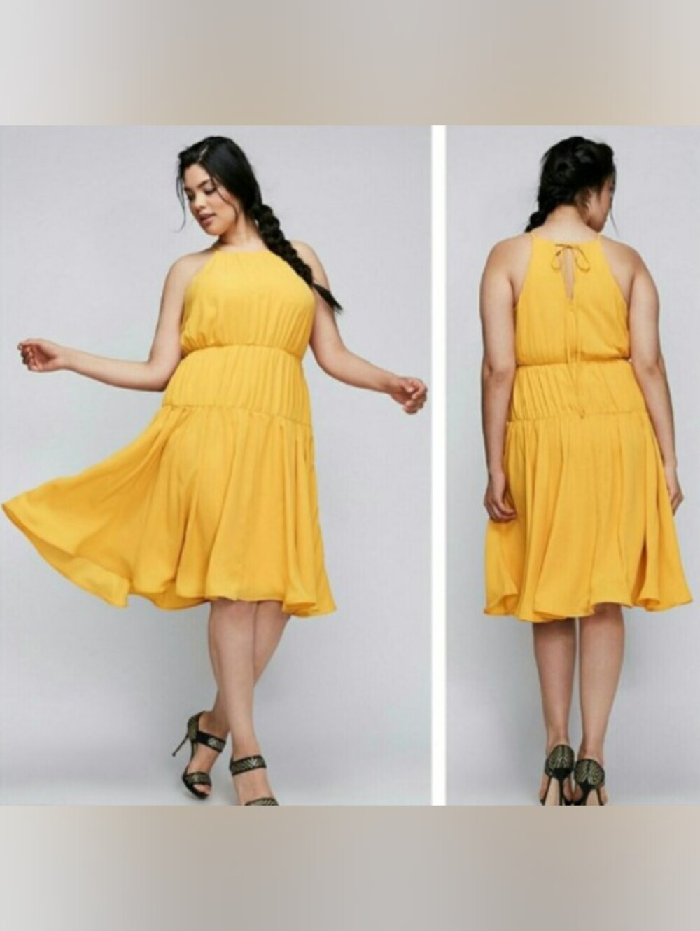 Lane Bryant Halter Midi Flare Hem Dress